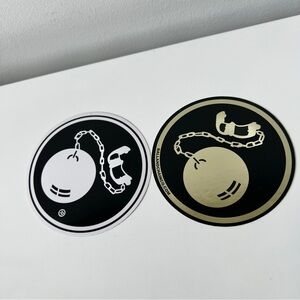 Ball and Chain Co round stickers set of 2